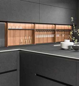 Snaidero Elementi & Link kitchen open to living room