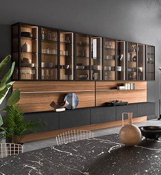 Snaidero Elementi & Link living-room wall with sideboards