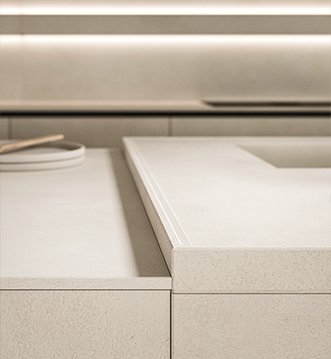 Snaidero Elementi White continuous material surfaces kitchen