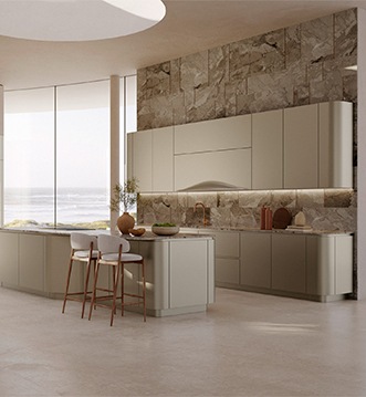 Snaidero Ola White kitchen in Marbella with island