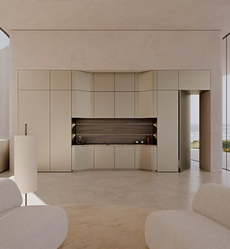 Snaidero Ola White white-on-white kitchen Costa del Sol
