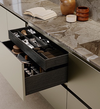 Snaidero Ola White open-plan kitchen Costa del Sol