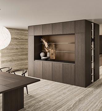 Snaidero Quadra Natural Brown Porphyry ceramic worktop detail