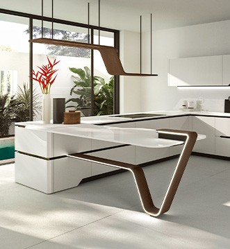 Snaidero Vision White Nordic White lacquer kitchen Marbella