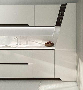 Snaidero Vision White and wood kitchen Costa del Sol