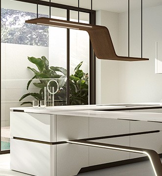 Snaidero Vision White handleless kitchen design Marbella
